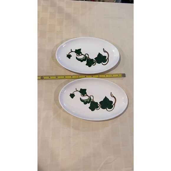 Vintage Metlox Poppytrail California Ivy Handpainted Green Ceramic Small Tray - Picture 6 of 7